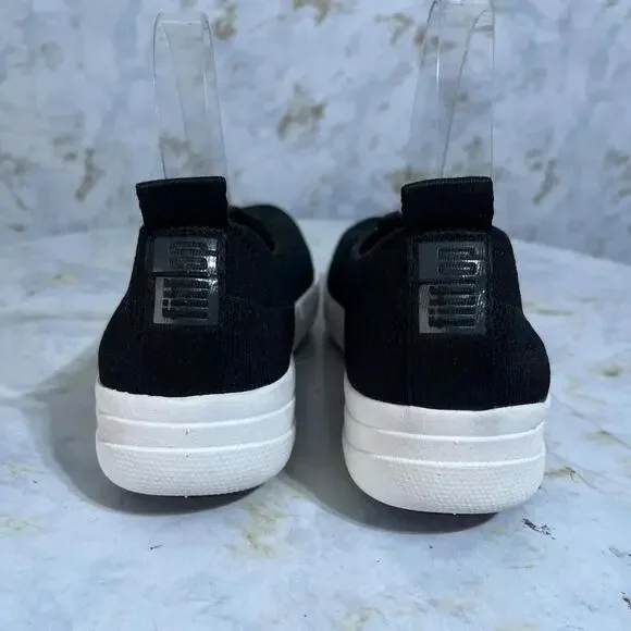 Fitflop Uberknit Womens Sz 6.5 Shoes Black White Slip On Comfort Casual Sneakers - Picture 5 of 13